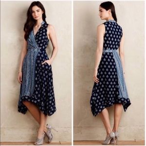 Maeve Eclipse Blue Boho Handkerchief Hem Dress